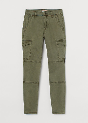 Хаки демисезонные карго, скинни джинсы H&M