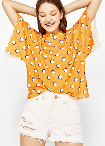 Оранжевая летняя футболка Bershka