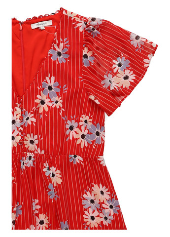 Красное кэжуал платье Madewell с цветочным принтом