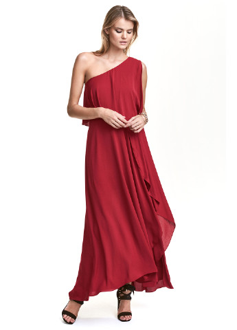 Темно-красное вечернее платье H&M