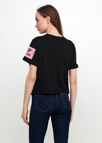 Черная летняя футболка Pink Air