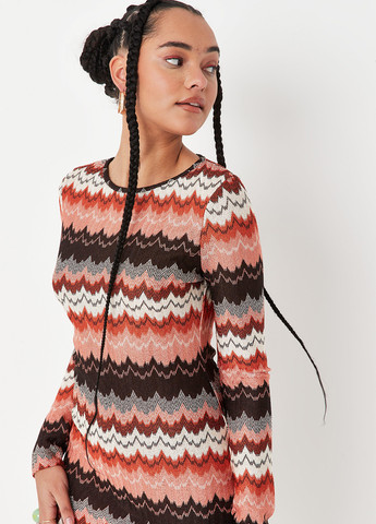 Комбинированное кэжуал платье Missguided с геометрическим узором