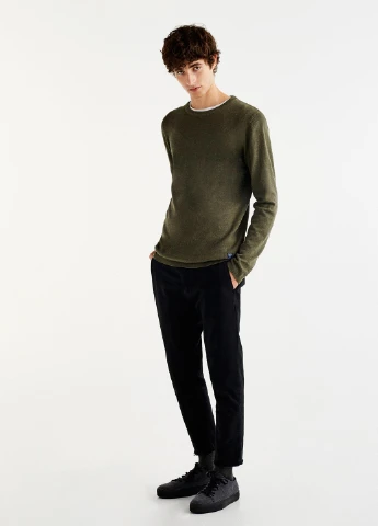 Темно-зелений джемпер демісезон,болотний, Pull & Bear