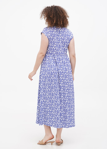 Светло-синее кэжуал платье клеш Boden с цветочным принтом