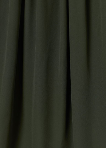 Темно-зеленое кэжуал платье силуэта трапеция H&M однотонное