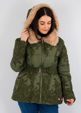 Оливкова (хакі) зимня куртка Desigual