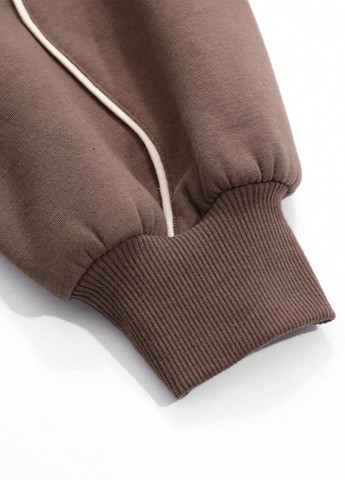 Кофейный свитшот SHEIN однотонный без декора (342411719)