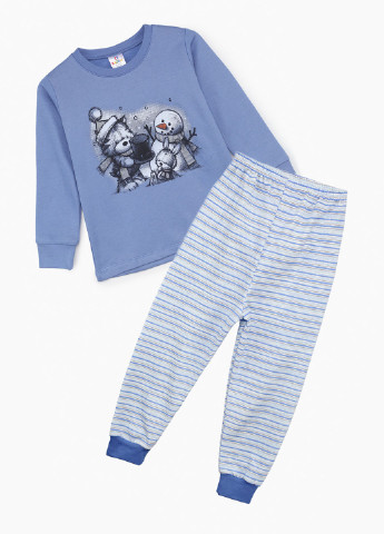 Голубая всесезон пижама (лонгслив, брюки) лонгслив + брюки Kazan