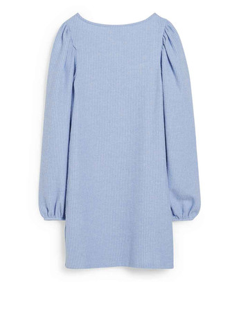 Блакитна кежуал сукня силуетна, сукня светр C&A однотонна