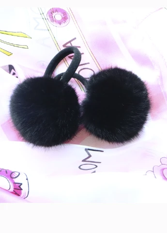 Набор резинок для волос Анна Ясеницкая "Fluffy ball", чорные, 2 шт Анна Ясеницька (254024887)