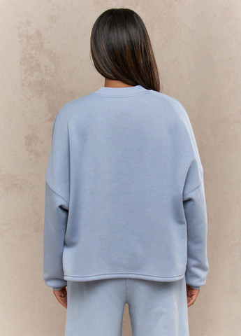 Сіро-голубий світшот SHEIN однотонний без декору (339133540)