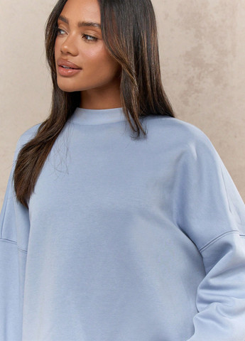 Сіро-голубий світшот SHEIN однотонний без декору (339133540)