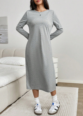 Сіра кежуал сукня SHEIN меланжева