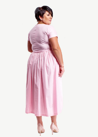 Розовое кэжуал платье платье-футболка Modna Anka однотонное