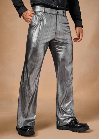 Металл кэжуал демисезонные прямые брюки SHEIN