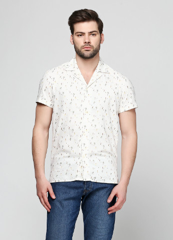 Белая кэжуал рубашка с рисунком Drykorn с коротким рукавом
