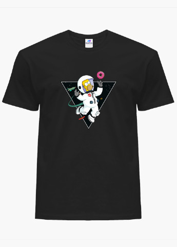 Черная футболка мужская гомер симпсон в космосе (the simpsons) (9223-2044-1) xxl MobiPrint
