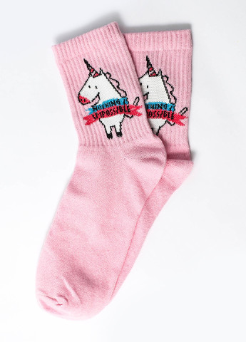 Носки Единорог розовый Rock'n'socks розовые повседневные