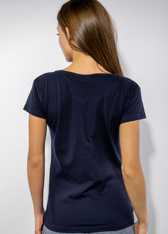 Темно-синя літня футболка Time of Style