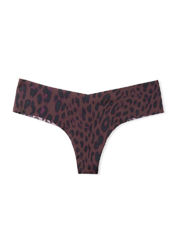 Трусики Victoria's Secret танга леопардовые коричневые повседневные полиамид