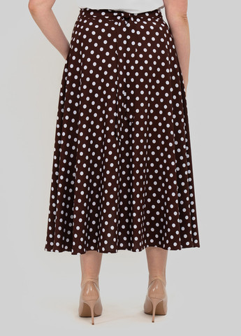 Бордовая кэжуал в горошек юбка A'll Posa клешированная, на запах