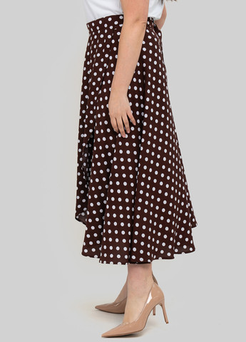 Бордовая кэжуал в горошек юбка A'll Posa клешированная, на запах