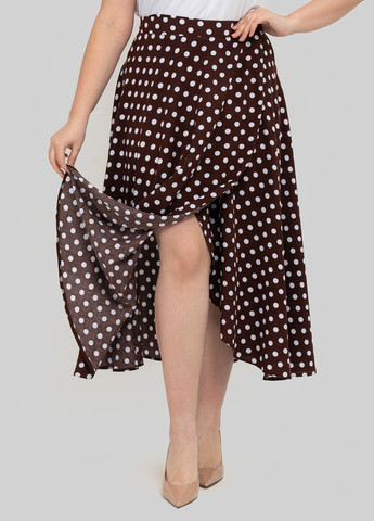 Бордовая кэжуал в горошек юбка A'll Posa клешированная, на запах