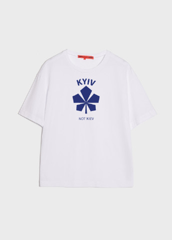 Белая летняя футболка женская оверсайз kyiv not kiev KASTA design