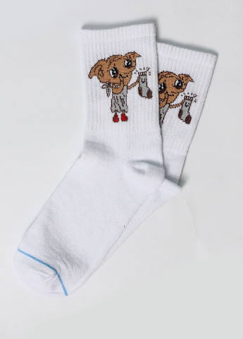 Шкарпетки Доббі білі 222-78 Crazy Llama`s білі повсякденні