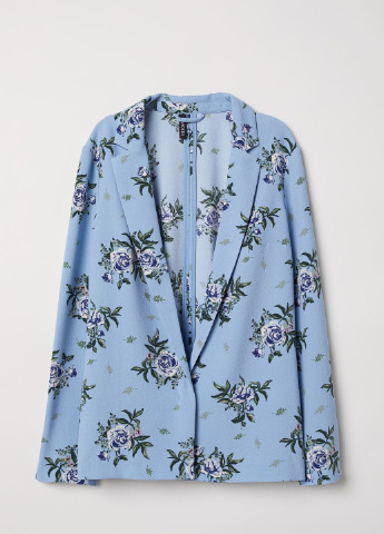 Голубой женский жакет H&M с цветочным узором - летний