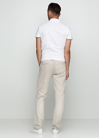 Светло-бежевые кэжуал демисезонные прямые брюки Sisley