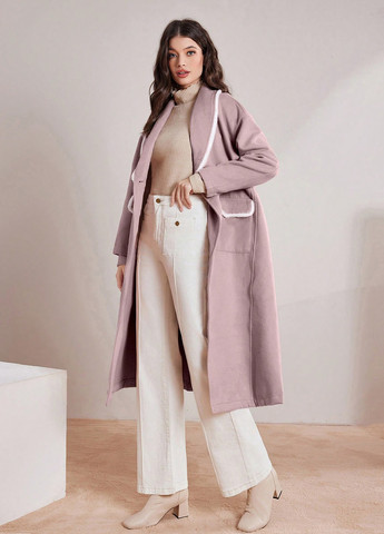 Лілове демісезонне Пальто двобортне SHEIN