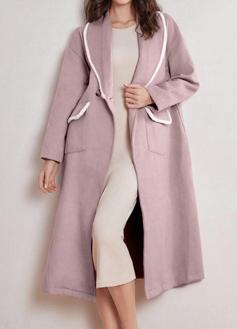 Лілове демісезонне Пальто двобортне SHEIN