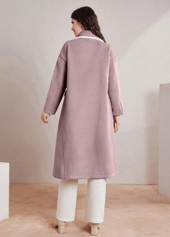 Лілове демісезонне Пальто двобортне SHEIN