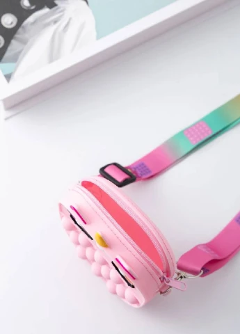 Игрушка сумка кошелек кросс-боди антистресс тыкалка Pop It Simple Dimple силиконовая 14х4х12 см (473573-Prob) Единорог розовый Unbranded (255302473)