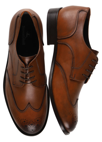 Коричневые классические, кэжуал туфли-броги Nazarenogabrielli на шнурках