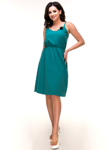 Зеленое кэжуал платье Ravol однотонное