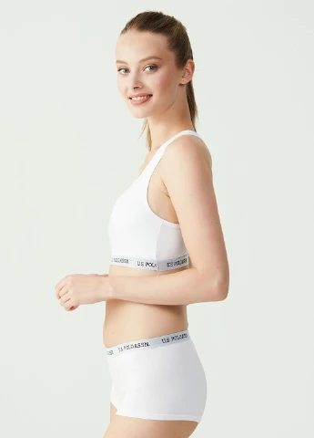 Білий демісезонний комплект білизни (топ, трусики) U.S. Polo ASSN