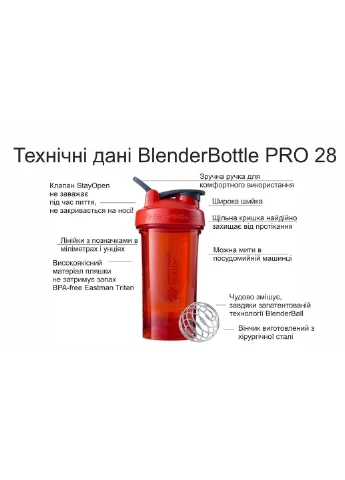 Спортивна пляшка-шейкер 820 мл Blender Bottle (231538339)