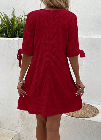 Вишнева кежуал сукня а-силует SHEIN однотонна