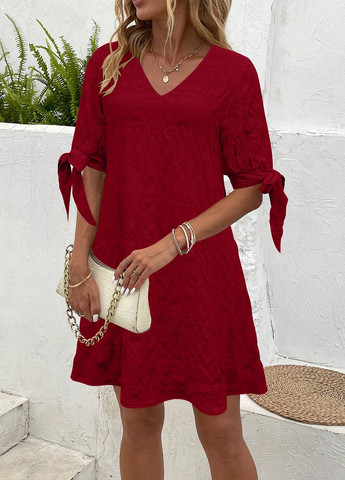 Вишнева кежуал сукня а-силует SHEIN однотонна