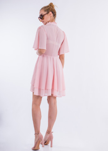 Светло-розовое коктейльное платье клеш Sarah Chole однотонное