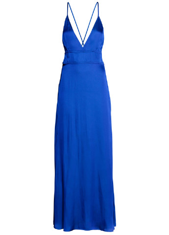 Синее вечернее платье в стиле ампир H&M однотонное