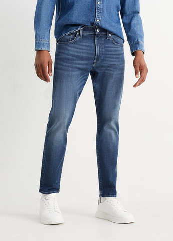 Синие демисезонные зауженные джинсы C&A