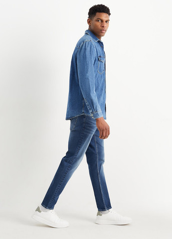 Синие демисезонные зауженные джинсы C&A