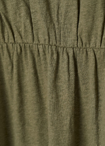 Оливковое (хаки) кэжуал платье платье-футболка H&M меланжевое