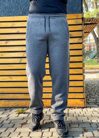 Серые спортивные зимние прямые брюки Demma