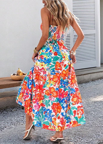 Комбинированное кэжуал платье SHEIN с цветочным принтом