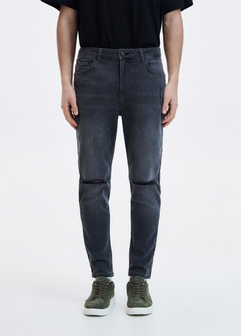 Темно-серые демисезонные каррот фит, слим джинсы Reserved