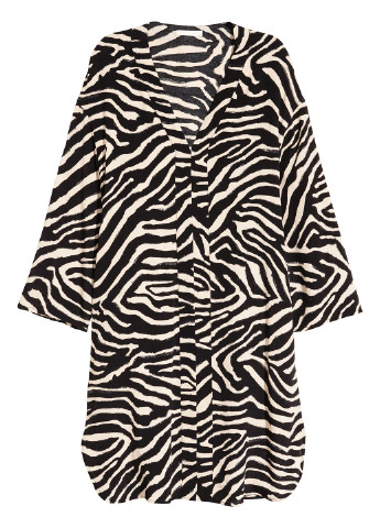 Черно-белое кэжуал платье а-силуэт H&M зебра